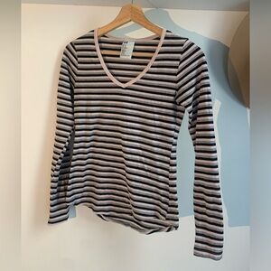 Long sleeve striped pijama top